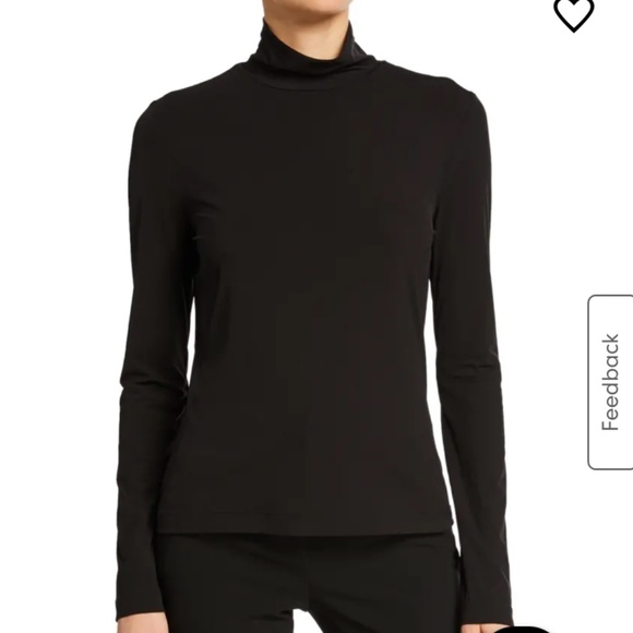 NWOT St John Fine Jersey Long-Sleeve Turtleneck Shell (Navy Size small) - Picture 2 of 6